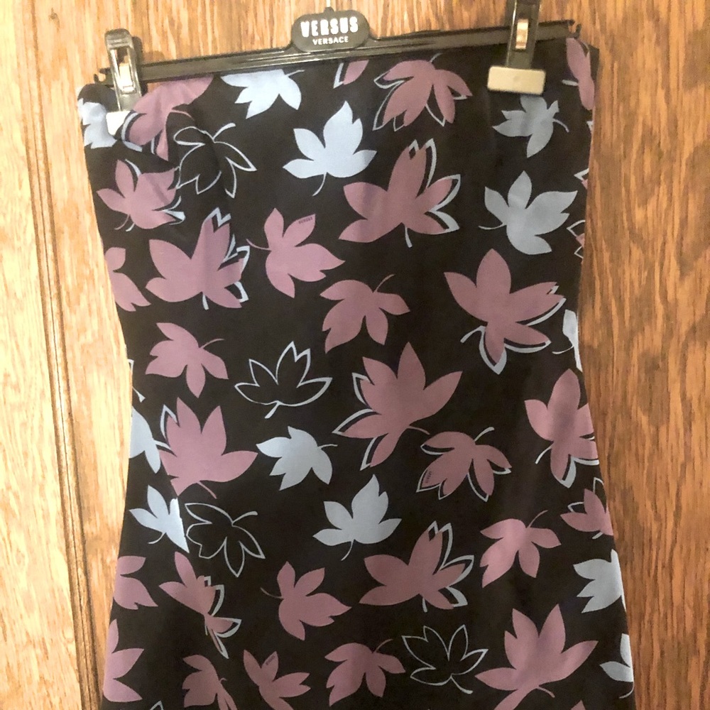 Versus Versace Silk Tube Dress with Flowers